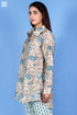 Cotton Silk Oversized Boyfriend Shirt In Floral Block Print
